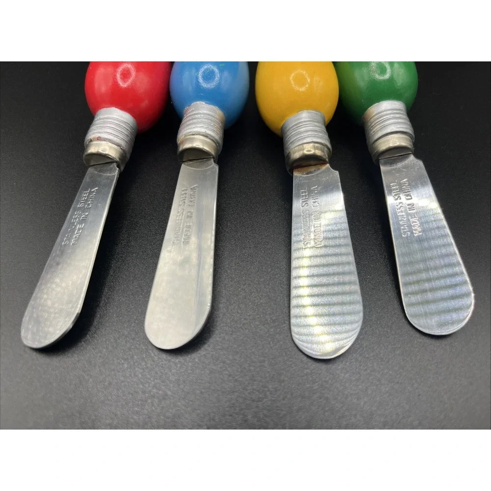 Wooden & Stainless Steel Hanging Christmas Bulb Spreaders Vintage‎ Set of 4